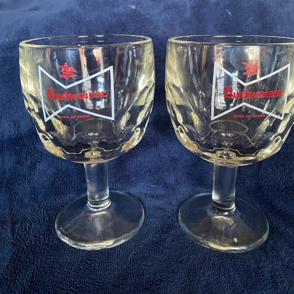 Budweiser vintage stemmed glasses